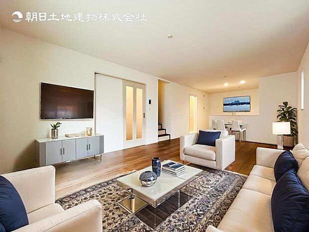 【LDK】大切なご家族が集まるからこそＬＤＫはこだわりたい！休日はおひさまの光をたっぷりと取りこめるリビングでゆったりと過ごしませんか？※家具はＣＧ合成の為付属しません。