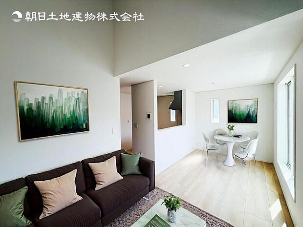 【LDK】大切なご家族が集まるからこそLDKはこだわりたい!休日はおひさまの光をたっぷりと取りこめるリビングでゆったりと過ごしませんか?※家具はCG合成の為付属しません。