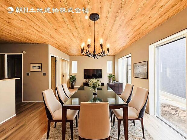 【LDK】大切なご家族が集まるからこそLDKはこだわりたい!休日はおひさまの光をたっぷりと取りこめるリビングでゆったりと過ごしませんか?※家具はCG合成の為付属しません。