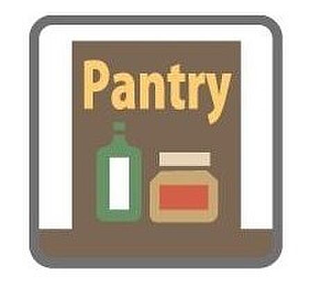 【キッチンパントリー】リビング内にあるパントリーは奥様のプライベート空間!食材の収納庫としても使えます。利用用途は様々です!