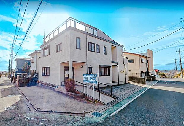 【北川医院】610m 直接受付の順番製です。電話すると混雑具合を教えてくれます。丁寧で雰囲気のいい病院です。