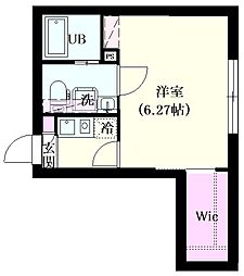NSGATE中野坂上 1Kの間取図画像