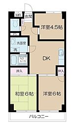 サンライト朝田 3DKの間取図画像