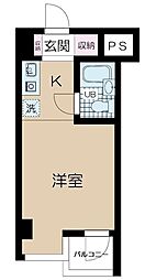 クレイル両国 ワンルームの間取図画像