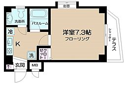 ファインコート桜 1Kの間取図画像