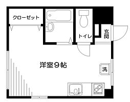 ハイツ茂木 ワンルームの間取図画像