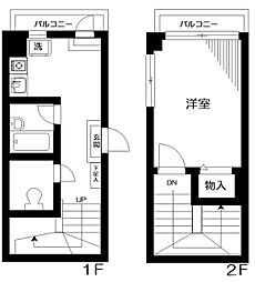 ミレニアム新井 1Kの間取図画像