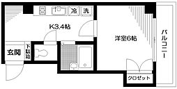アレーズ野方 1Kの間取図画像