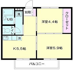 パークサイド桜山 2Kの間取図画像