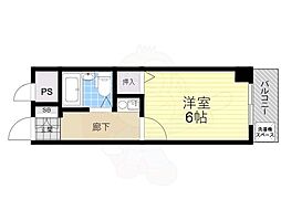 シロハイヌ名神町 4階1Kの間取り