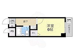 シロハイヌ名神町 6階1Kの間取り