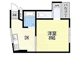 カーサウエストセブン 1DKの間取図画像