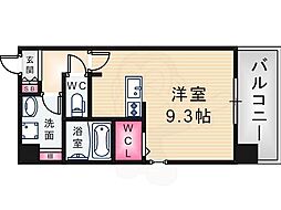 Le CINQ 尼崎東 4階ワンルームの間取り