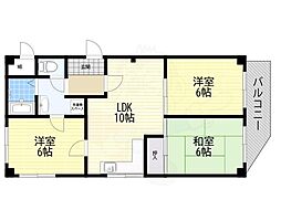 エレガンス.松本2号館 3LDKの間取図画像