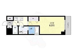 ブランTAT尼崎七松1 1Kの間取図画像