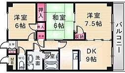 ハウスアイ尼崎 3DKの間取図画像