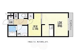 メゾン北杭瀬 1LDKの間取図画像