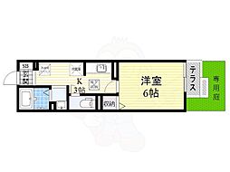 モナリエ園田 1Kの間取図画像