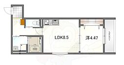 グランマーレ尼崎 1LDKの間取図画像