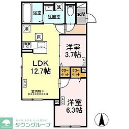 日暮里舎人ライナー 扇大橋駅 徒歩8分の賃貸アパート 2階2LDKの間取り