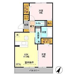 日暮里舎人ライナー 見沼代親水公園駅 徒歩22分の賃貸アパート 1階2LDKの間取り
