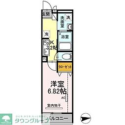 東武伊勢崎線 谷塚駅 徒歩28分の賃貸アパート 2階1Kの間取り