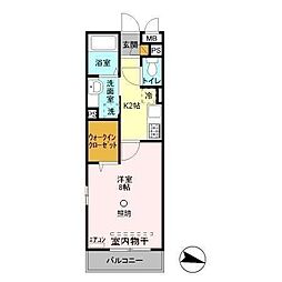 東武伊勢崎線 谷塚駅 徒歩22分の賃貸アパート 3階1Kの間取り