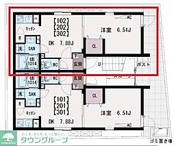 東武伊勢崎線 竹ノ塚駅 徒歩12分の賃貸マンション 1階1DKの間取り