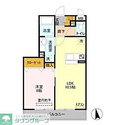 東武伊勢崎線 蒲生駅 徒歩16分の賃貸アパート 3階1LDKの間取り
