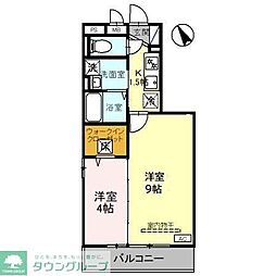 東武伊勢崎線 新越谷駅 徒歩14分の賃貸アパート 1階2Kの間取り