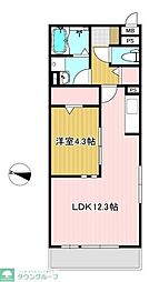 JR武蔵野線 吉川駅 徒歩23分の賃貸アパート 2階1LDKの間取り