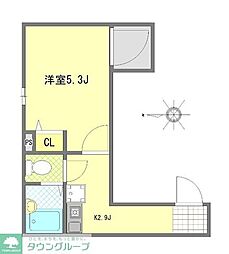 東武伊勢崎線 梅島駅 徒歩17分の賃貸アパート 1階1Kの間取り