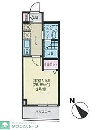 JR京浜東北・根岸線 西川口駅 徒歩2分の賃貸マンション 4階1Kの間取り