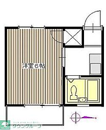 東武伊勢崎線 獨協大学前駅 徒歩27分の賃貸アパート 1階1Kの間取り
