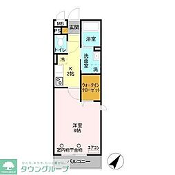 東武伊勢崎線 草加駅 徒歩21分の賃貸アパート 3階1Kの間取り