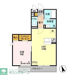 つくばエクスプレス 八潮駅 徒歩4分の賃貸アパート 3階1LDKの間取り