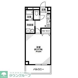 東武伊勢崎線 草加駅 徒歩12分の賃貸アパート 1階1Kの間取り