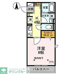 つくばエクスプレス 三郷中央駅 徒歩8分の賃貸アパート 2階1Kの間取り