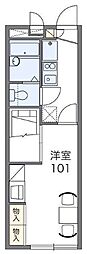 レオパレスレスポワール 2階1Kの間取り