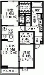 セオリー 2SLDKの間取図画像
