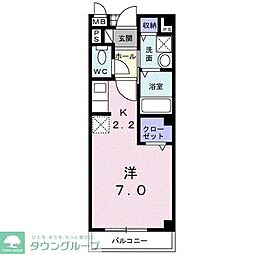 センタービレッジ 1Kの間取図画像