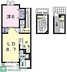 リヴィエールプレ 1LDKの間取図画像