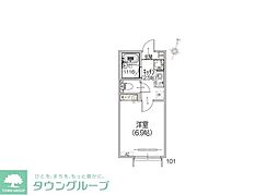 プランドール 1Kの間取図画像