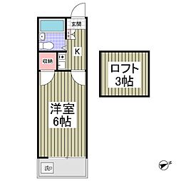 アルトーロガモウ2 1Kの間取図画像