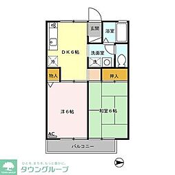 サニーガーデン 2DKの間取図画像