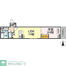 セレスティア南花畑IV 1LDKの間取図画像