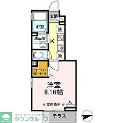 ラッテ 1Kの間取図画像