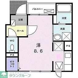 メゾンHIDE ワンルームの間取図画像