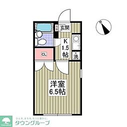 ヤングヒルズ越谷 1Kの間取図画像