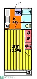 池田マンション 1Kの間取図画像